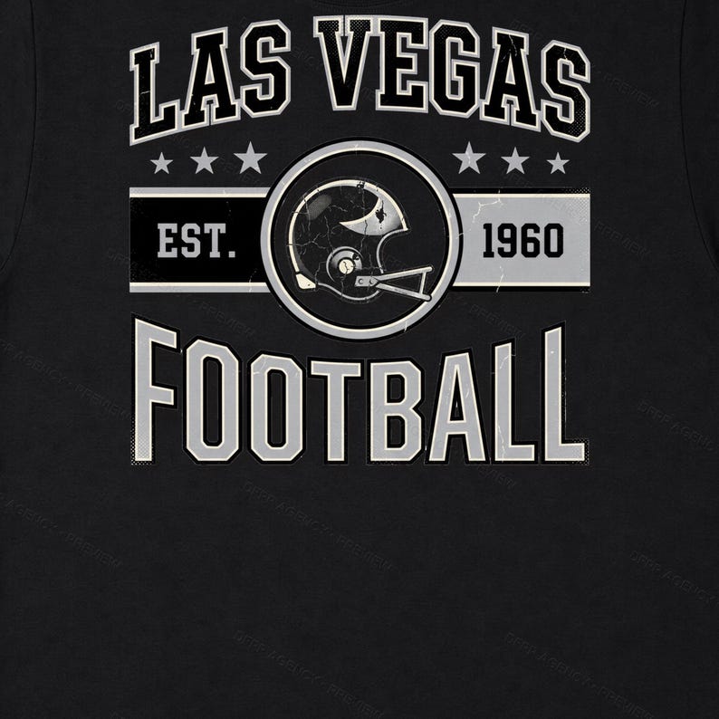 Las Vegas Vintage Crest Football PNG, Retro Varsity Sublimation Design, Digital Download image 6