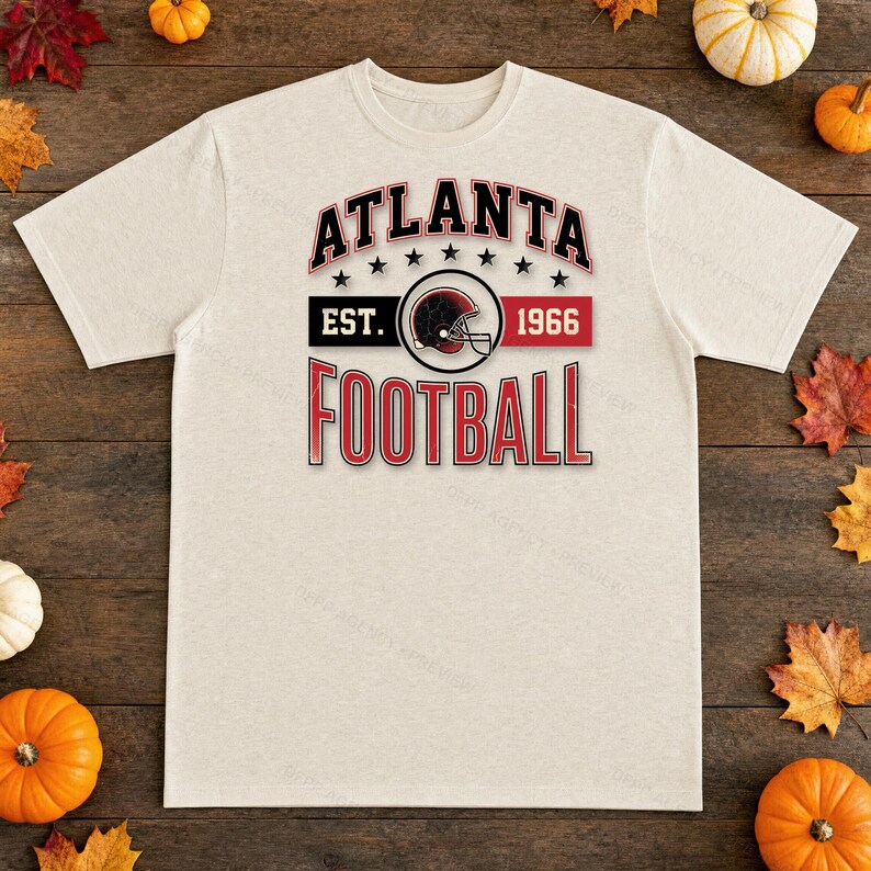 Escudo de fútbol americano vintage de Atlanta PNG, diseño retro universitario para sublimación, descarga digital imagen 2