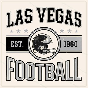 Las Vegas Vintage Crest Football PNG, Retro Varsity Sublimation Design, Digital Download image 1