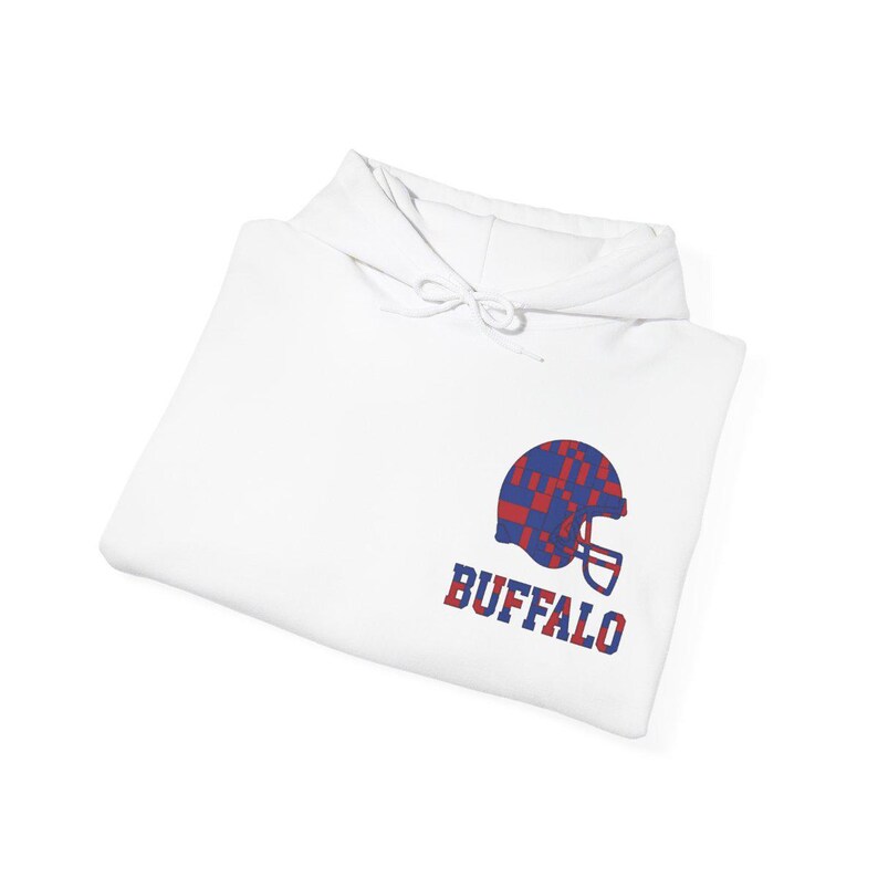 Buffalo Patchwork Helm-Spieltags-Hoodie, Unisex-Football-Sweatshirt, kuscheliger Herbstpullover Bild 8
