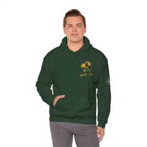 Green Bay Packers Football Patchwork Helmet Hooded Sweatshirt, Game Day Hoodie, Fan Pullover Gift image 4