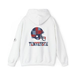 Tennessee Patchwork Helmet Game Day Hoodie, Unisex Football Sweatshirt, Cozy Fall Pullover image 5
