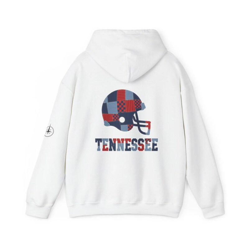 Tennessee Patchwork Helmet Game Day Hoodie, Unisex Football Sweatshirt, Cozy Fall Pullover image 5