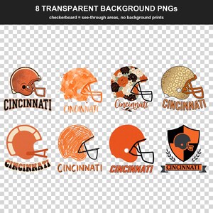 Cincinnati fotboll PNG-paket, 8 hjälmdesigner, sublimeringsset för matchdag, digital nedladdning bild 2