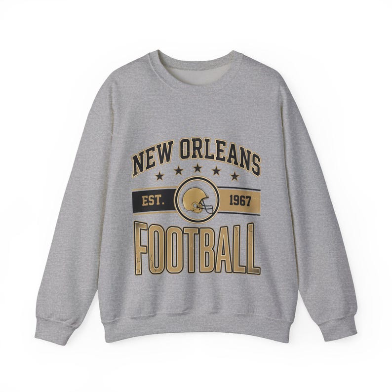 Sweat-shirt unisexe à l'écusson vintage de la Nouvelle-Orléans | Graphisme pour les fans de football image 2