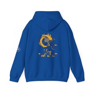 Los Angeles Blue & Gold Football Patchwork Helmet Hooded Sweatshirt, Game Day Hoodie, Fan Pullover Gift image 7