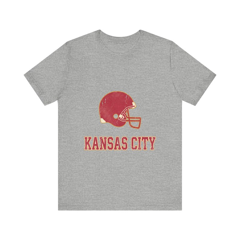Kansas City Chiefs Spieltags-T-Shirt, Vintage-Football-Fan-Shirt mit College-Helm, Sportshirt im Vintage-Stil Bild 2
