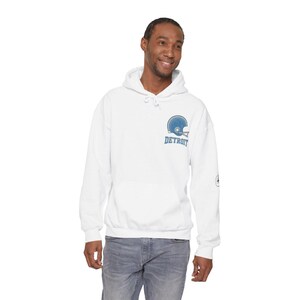 Detroit Vintage Varsity Helmet Hoodie, Retro Football Sweatshirt, Game Day Pullover, Fan Hoodie image 2