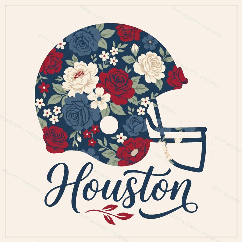 Houston Football PNG-Bundle, 8 Helmdesigns, Sublimationsset für den Spieltag, Digitaler Download Bild 4