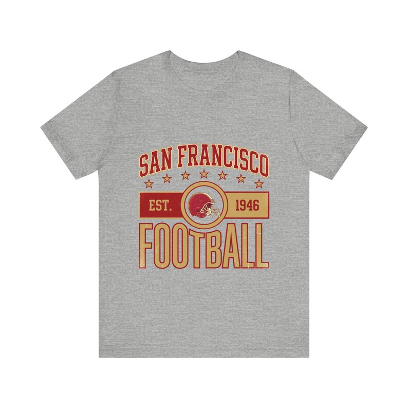 Camiseta con el escudo vintage de los San Francisco 49ers / Diseño para aficionados al fútbol americano / Camiseta unisex imagen 2