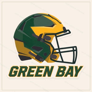 Green Bay Football PNG Bundle, 8 Helmet Designs, Game Day Sublimation Set, Digital Download image 8