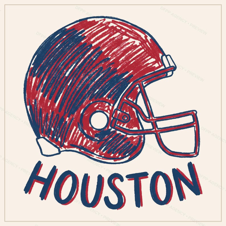 Houston Football PNG-Bundle, 8 Helmdesigns, Sublimationsset für den Spieltag, Digitaler Download Bild 7