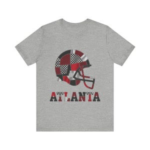 Atlanta Game Day T-Shirt, Patchwork Helmet Football Fan Tee, Vintage Style Sports Shirt image 2