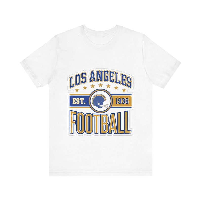 LA Rams Vintage Crest T-shirt | Voetbalfan graphic | Unisex T-shirt afbeelding 1
