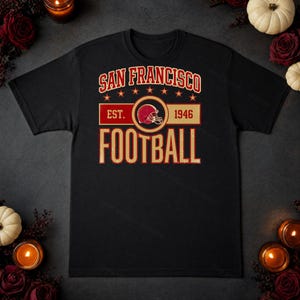 San Francisco Vintage Crest Football PNG, Retro Varsity Sublimatieontwerp, Digitale Download afbeelding 5