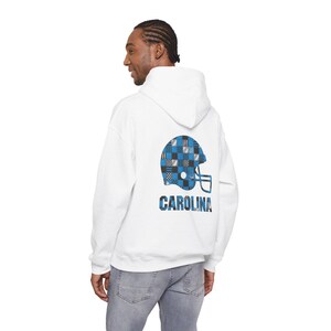 Carolina Patchwork Helmet Hoodie, Retro Football Sweatshirt, Game Day Pullover, Fan Hoodie image 6