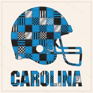 Carolina Panthers Patchwork Helmet PNG, Football Sublimation, Game Day Shirt, Digital Download image 1