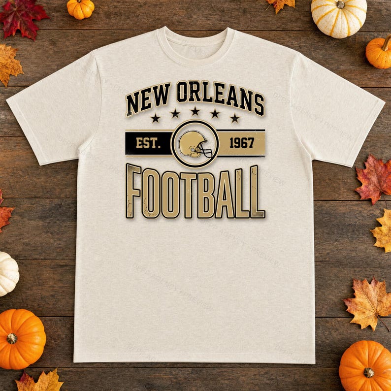 New Orleans Vintage Crest Football PNG, Retro Varsity Sublimation Design, Digital Download image 2