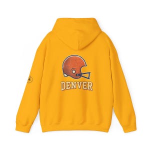 Denver Broncos Vintage Varsity Helmet Game Day Hoodie, Unisex Football Sweatshirt, Cozy Fall Pullover image 7