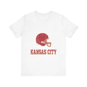 Kansas City Chiefs Spieltags-T-Shirt, Vintage-Football-Fan-Shirt mit College-Helm, Sportshirt im Vintage-Stil Bild 1