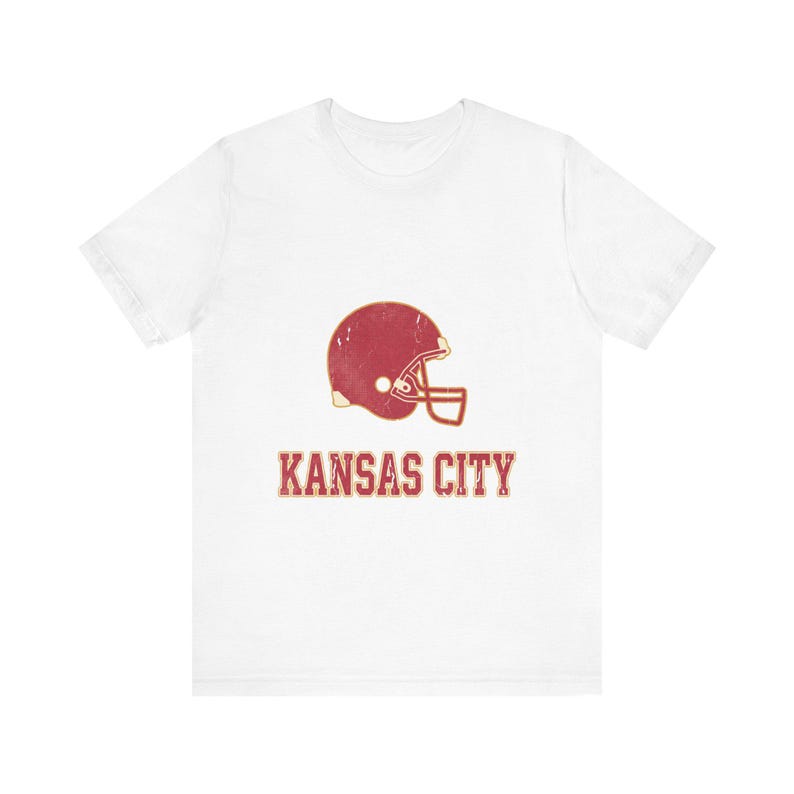 Kansas City Chiefs Spieltags-T-Shirt, Vintage-Football-Fan-Shirt mit College-Helm, Sportshirt im Vintage-Stil Bild 1