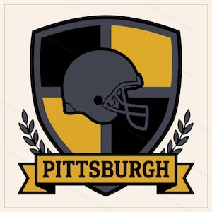 Pack de sublimation pour l'équipe de football américain de Pittsburgh : 8 motifs de casques au format PNG, clipart pour t-shirts de match, téléchargement numérique image 9