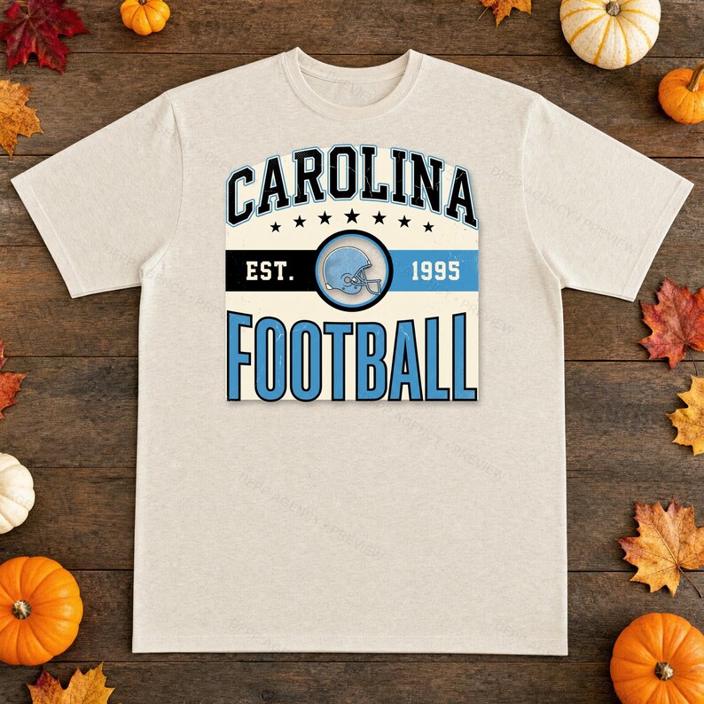 Carolina Vintage Wappen-Football-PNG, Retro-College-Sublimationsdesign, Digitaler Download Bild 2
