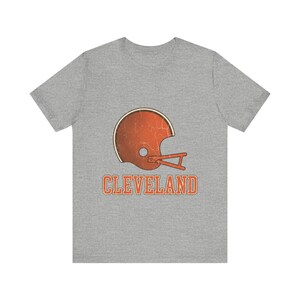 Cleveland Vintage Varsity Helmet Football Tee, Vintage Game Day Shirt, Sports Apparel, Great Gift image 2