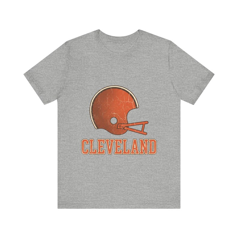 Cleveland Vintage Varsity Helmet Football Tee, Vintage Game Day Shirt, Sports Apparel, Great Gift image 2