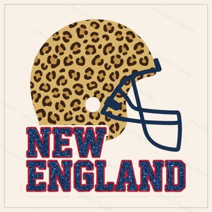 Pacchetto di sublimazione per la squadra di football del New England, 8 disegni PNG per caschi, clipart per magliette da gioco, download digitale. immagine 5