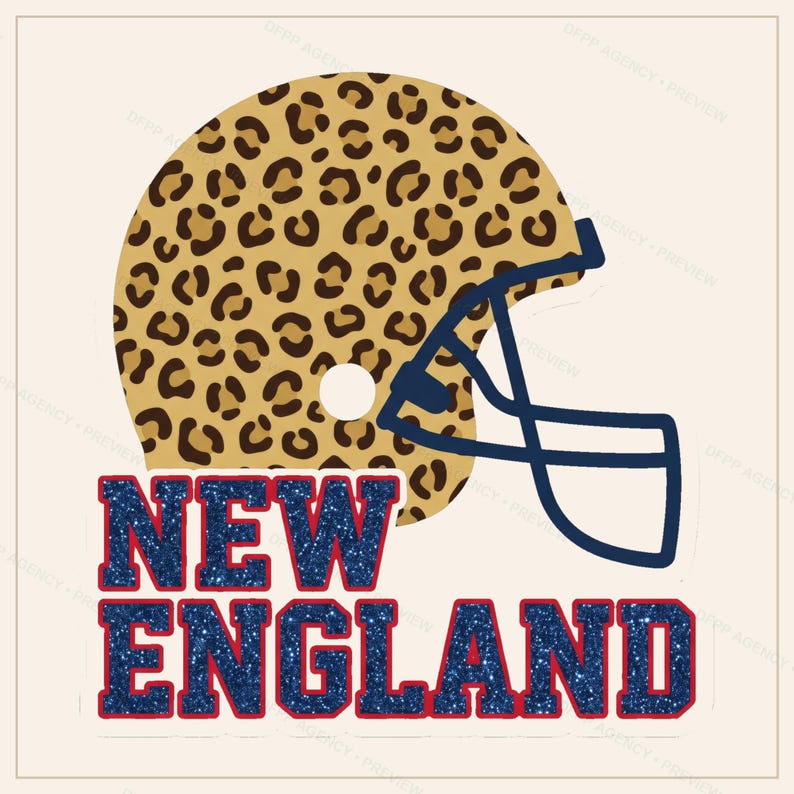 Pacchetto di sublimazione per la squadra di football del New England, 8 disegni PNG per caschi, clipart per magliette da gioco, download digitale. immagine 5