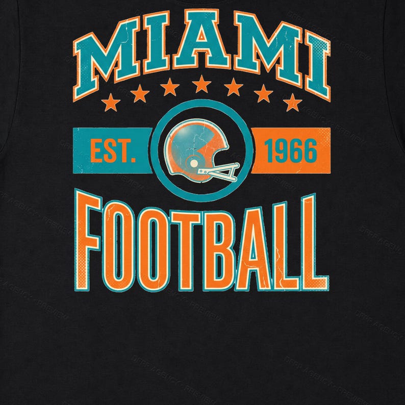 Escudo de fútbol americano vintage de Miami PNG, diseño retro universitario para sublimación, descarga digital imagen 6