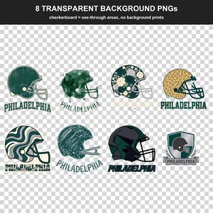 Philadelphia-Helm-PNG-Bundle, 8 Football-Fan-Designs, Sublimations- und DTF-Designs, Sofort-Download Bild 2