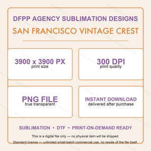 San Francisco Vintage Crest Football PNG, Retro Varsity Sublimatieontwerp, Digitale Download afbeelding 7