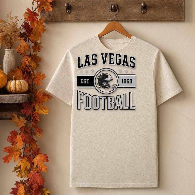 Las Vegas Vintage Crest Football PNG, Retro Varsity Sublimation Design, Digital Download image 4