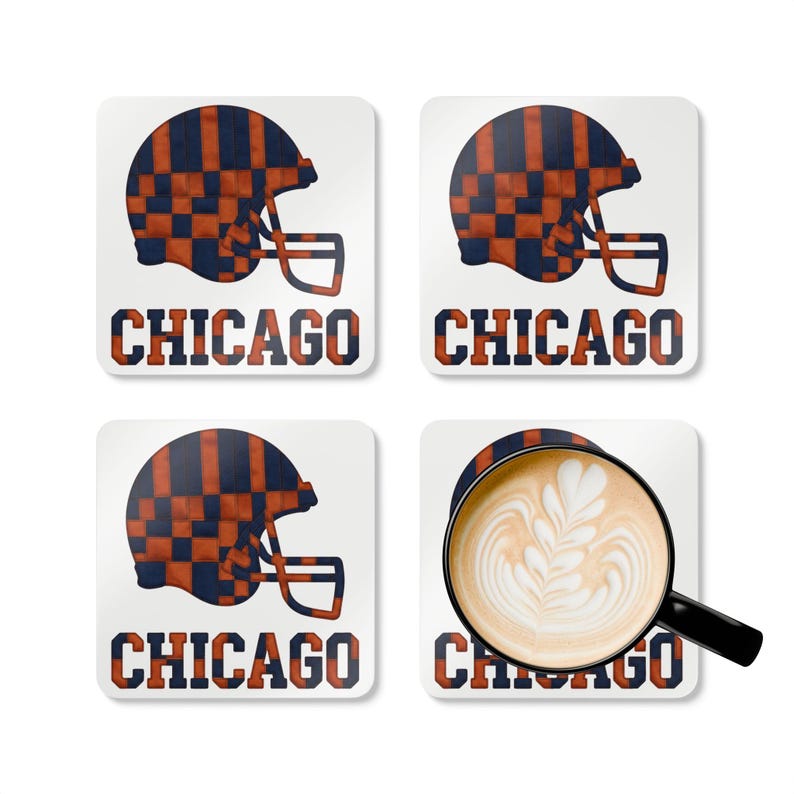 Pittsburgh Football Helmet Cork Coaster, Fan Drink Coaster, Home Bar Decor, Sports Gift image 3