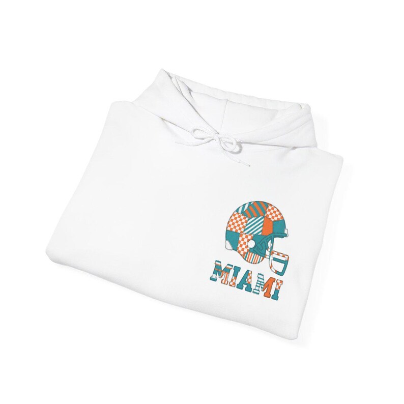 Bluza z kapturem Miami Patchwork Helmet, bluza retro Football, bluza na mecz, bluza z kapturem dla kibica zdjęcie 8