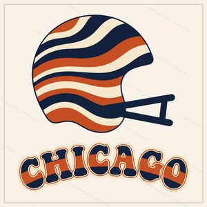 Chicago Football PNG Bundle, 8 Helmet Designs, Game Day Sublimation Set, Digital Download image 6