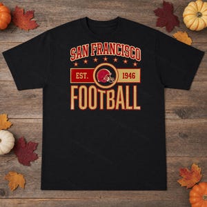 San Francisco Vintage Crest Football PNG, Retro Varsity Sublimatieontwerp, Digitale Download afbeelding 3