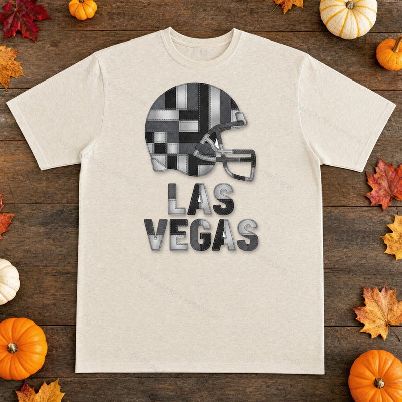 Las Vegas Patchwork Helmet PNG, Football Fan Sublimation, Shirt Clipart, Digital Download image 7