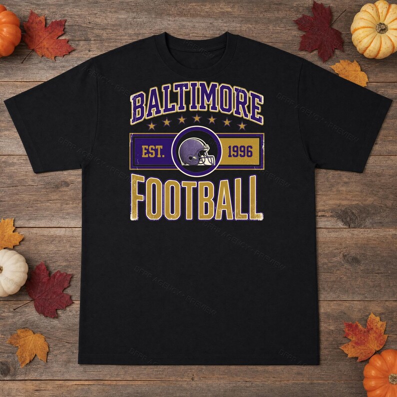 Baltimore Vintage Crest Football PNG, Retro Varsity Sublimation Design, Digital Download image 3