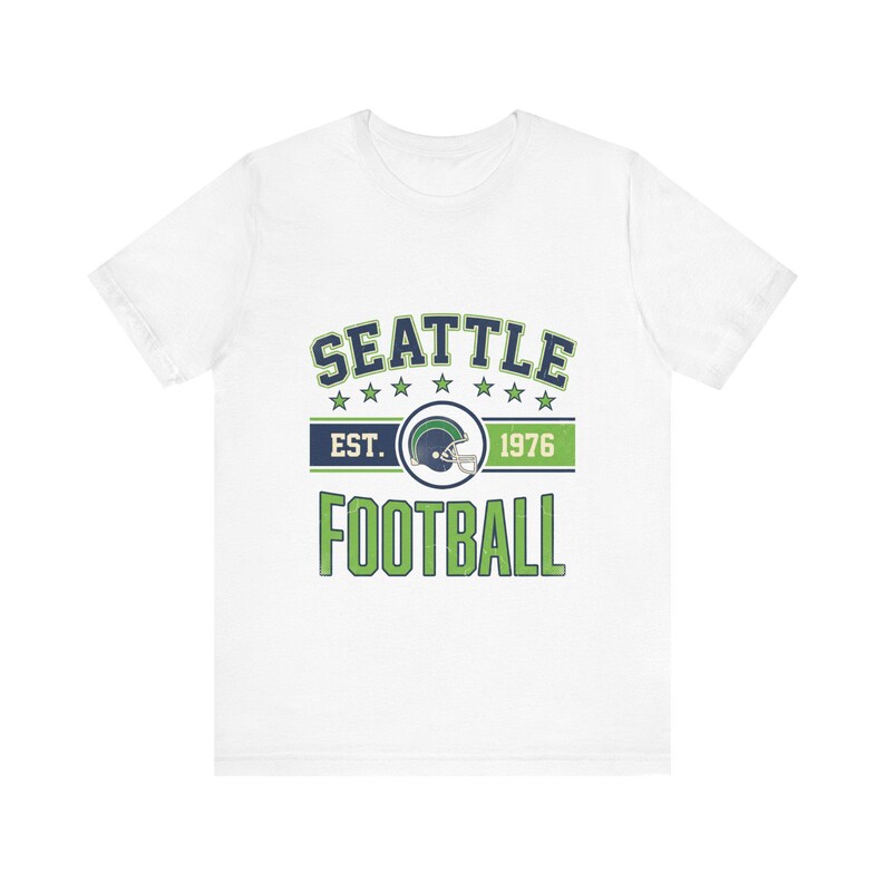 Seattle Vintage Crest T-Shirt | Football Fan Graphic | Unisex T-Shirt image 1