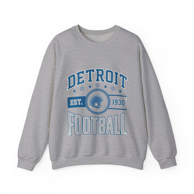 Detroit Lions Vintage Crest Sweatshirt | Football Fan Graphic | Unisex Sweatshirt image 2