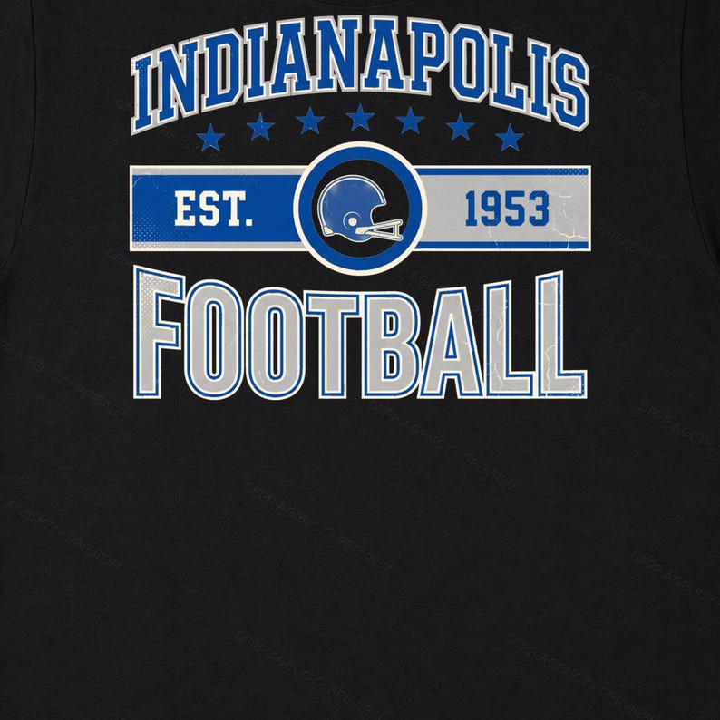 Logo vintage des Colts d'Indianapolis (format PNG), design rétro pour ballon de football américain, téléchargement numérique. image 6