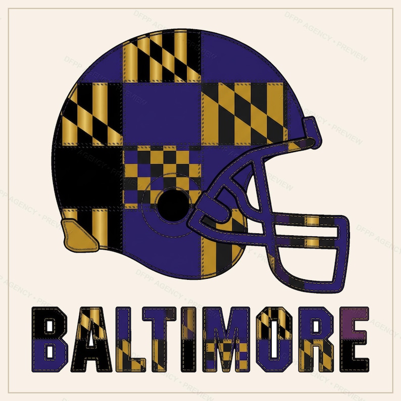 Camiseta de fútbol americano Baltimore Patchwork Helmet Football Shirt, camiseta retro para el día del partido, ropa unisex para aficionados, regalo deportivo imagen 3