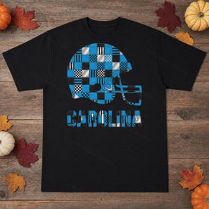 Carolina Panthers Patchwork Helmet PNG, Football Sublimation, Game Day Shirt, Digital Download image 3