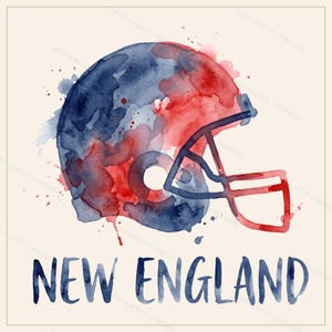 Pacchetto di sublimazione per la squadra di football del New England, 8 disegni PNG per caschi, clipart per magliette da gioco, download digitale. immagine 3