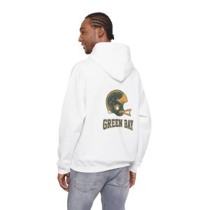 Green Bay Football Vintage Varsity Helmet Hooded Sweatshirt, Game Day Hoodie, Fan Pullover Gift image 6