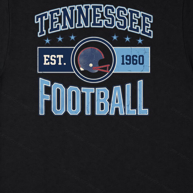 Tennessee Vintage Crest Football PNG, Retro Varsity Sublimatieontwerp, Digitale Download afbeelding 6