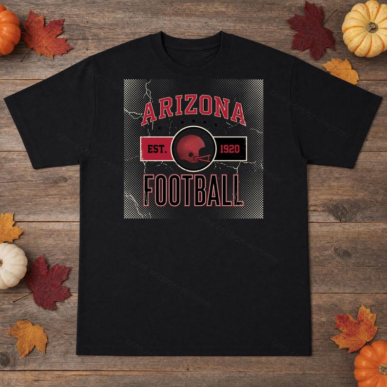 Escudo vintage de los Arizona Cardinals, imagen PNG de fútbol americano, diseño retro universitario para sublimación, descarga digital. imagen 3
